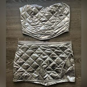 Silver Skirt and Top Set